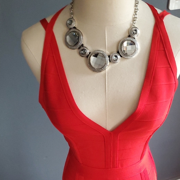 Nwt Topshop Red Sleeveless Fit and Flare Bodycon Dress - Picture 3 of 12